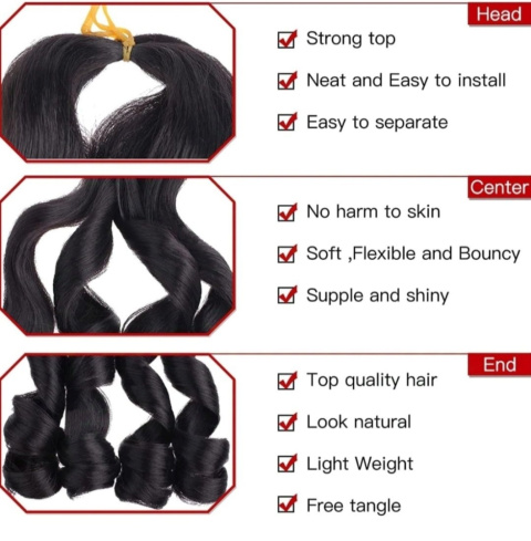 Xtrend kręcone włosy 18" czarne Xtrend kręcone włosy 18" czarne