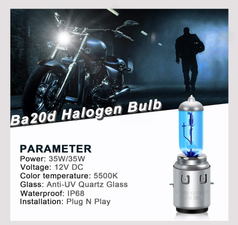 WinPower Ba20d S2 35 / 35W 12V motocyklowy reflektor halogenowy 5000K WinPower Ba20d S2 35 / 35W 12V motocyklowy reflektor halogenowy 5000K