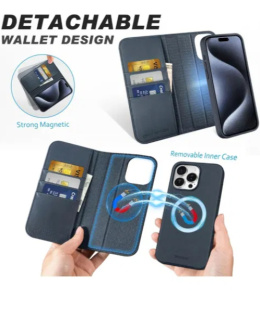 SHIELDON Etui portfelowe na iPhone'a 15 Pro Max Granatowy